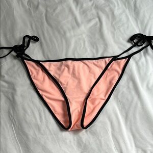 H&M Pink Bikini Bottom with Black Trim